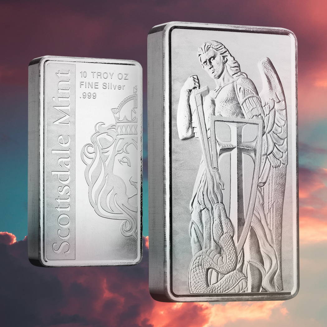 Scottsdale Mint Archangel Michael 10 oz Silver Bars