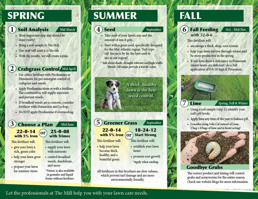 a Mill lawn care brochure for seasons