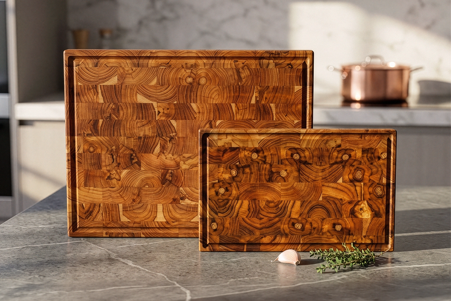 RYFA Handcrafted Teakwood End Grain Chopping Block