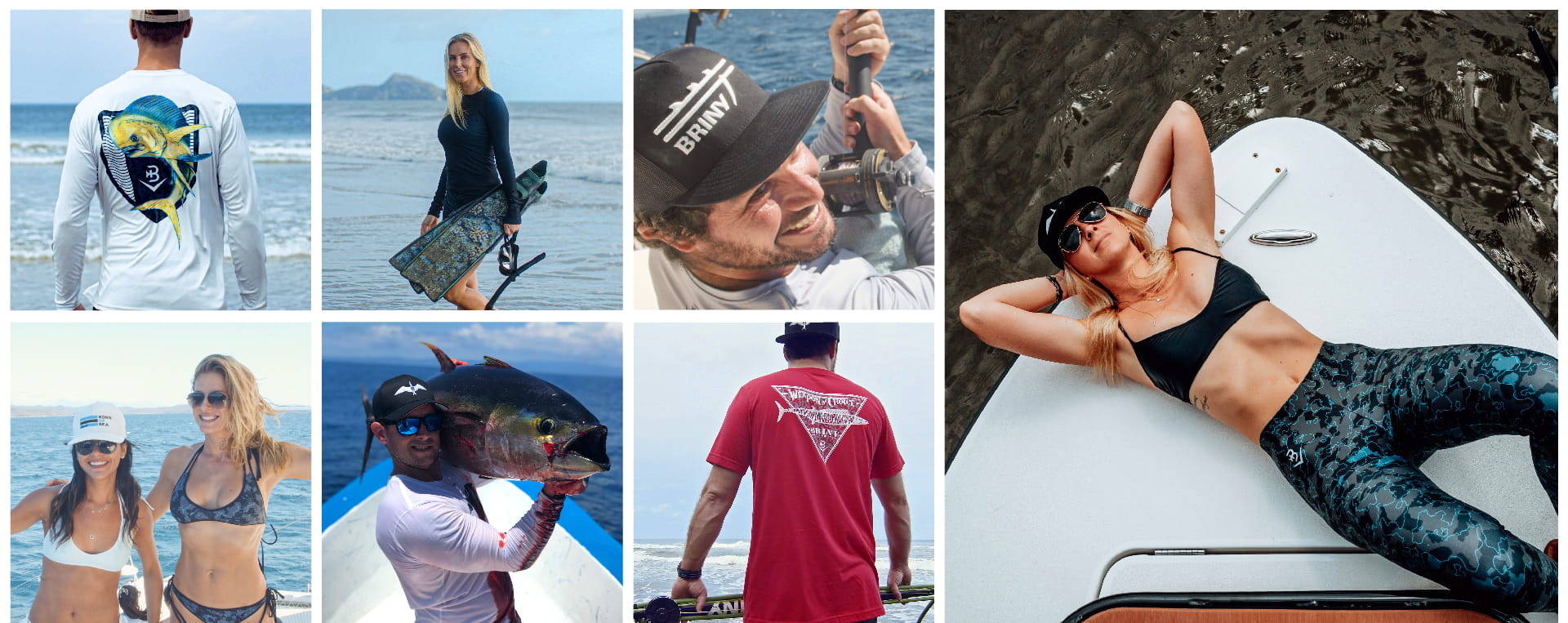 Briny Fishing shirts social grid