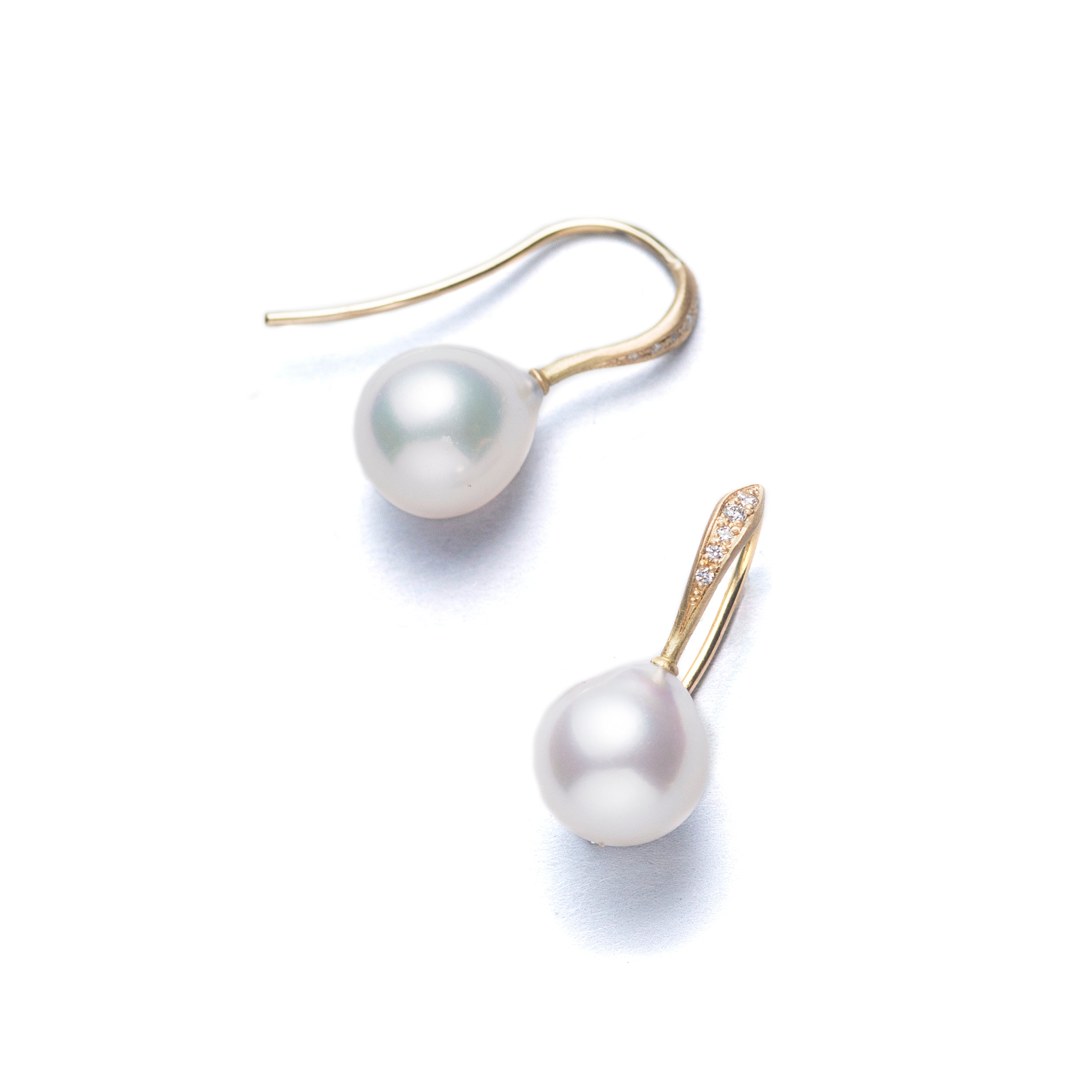 あこやパール ダイヤモンド ピアス 18金 ハスナ HASUNA エシカルジュエリー