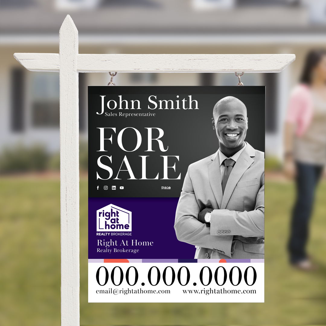 Right At Home Realty sings printed by NEPS