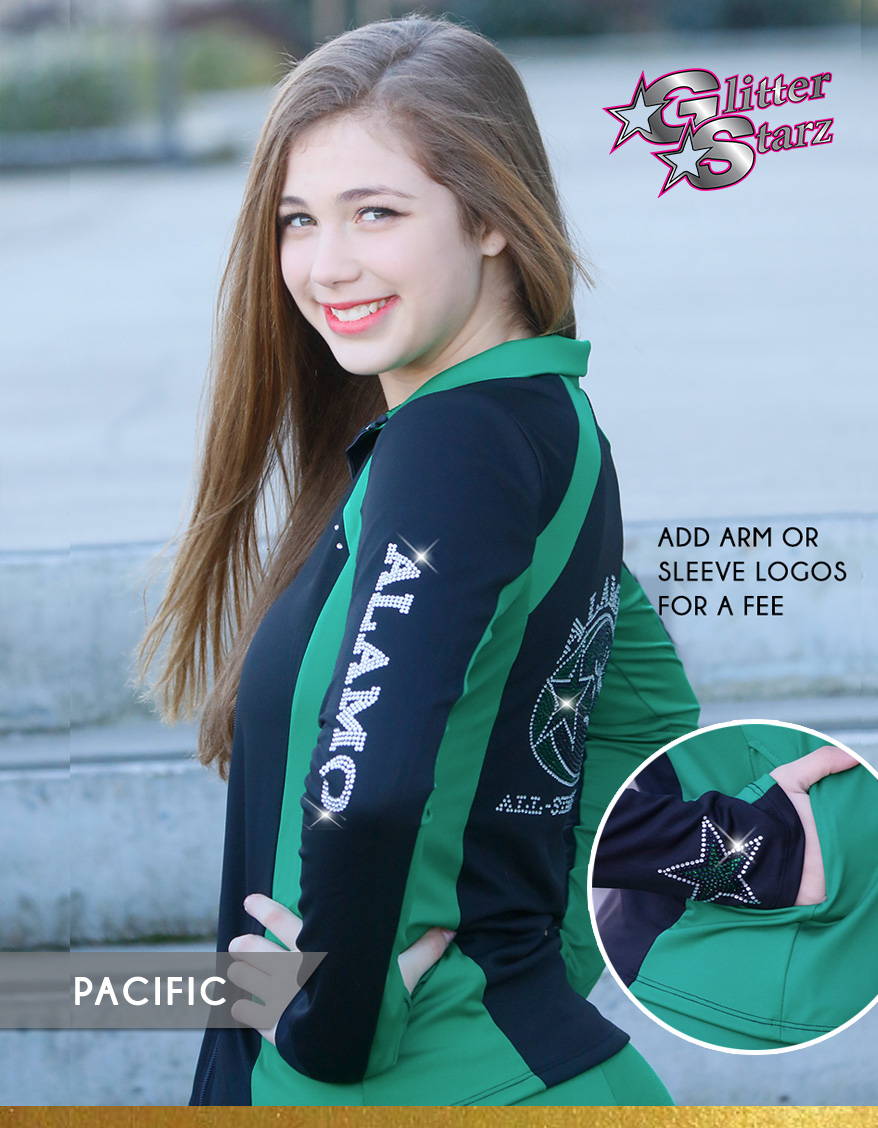 Stretch is Comfort Girls and Womens Dance Cheer Warm Up Jacket 