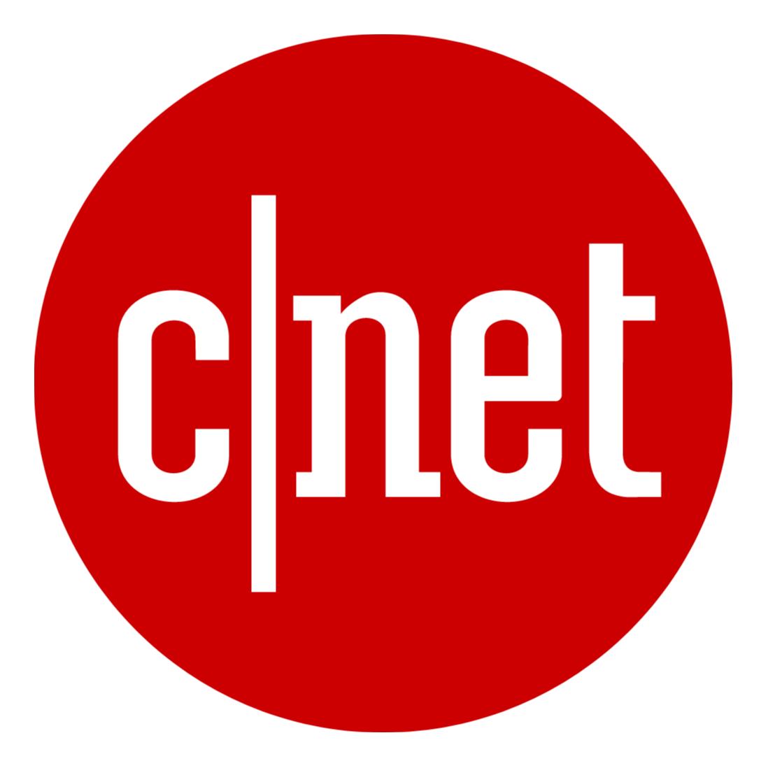 CNET logo on a red circular background.