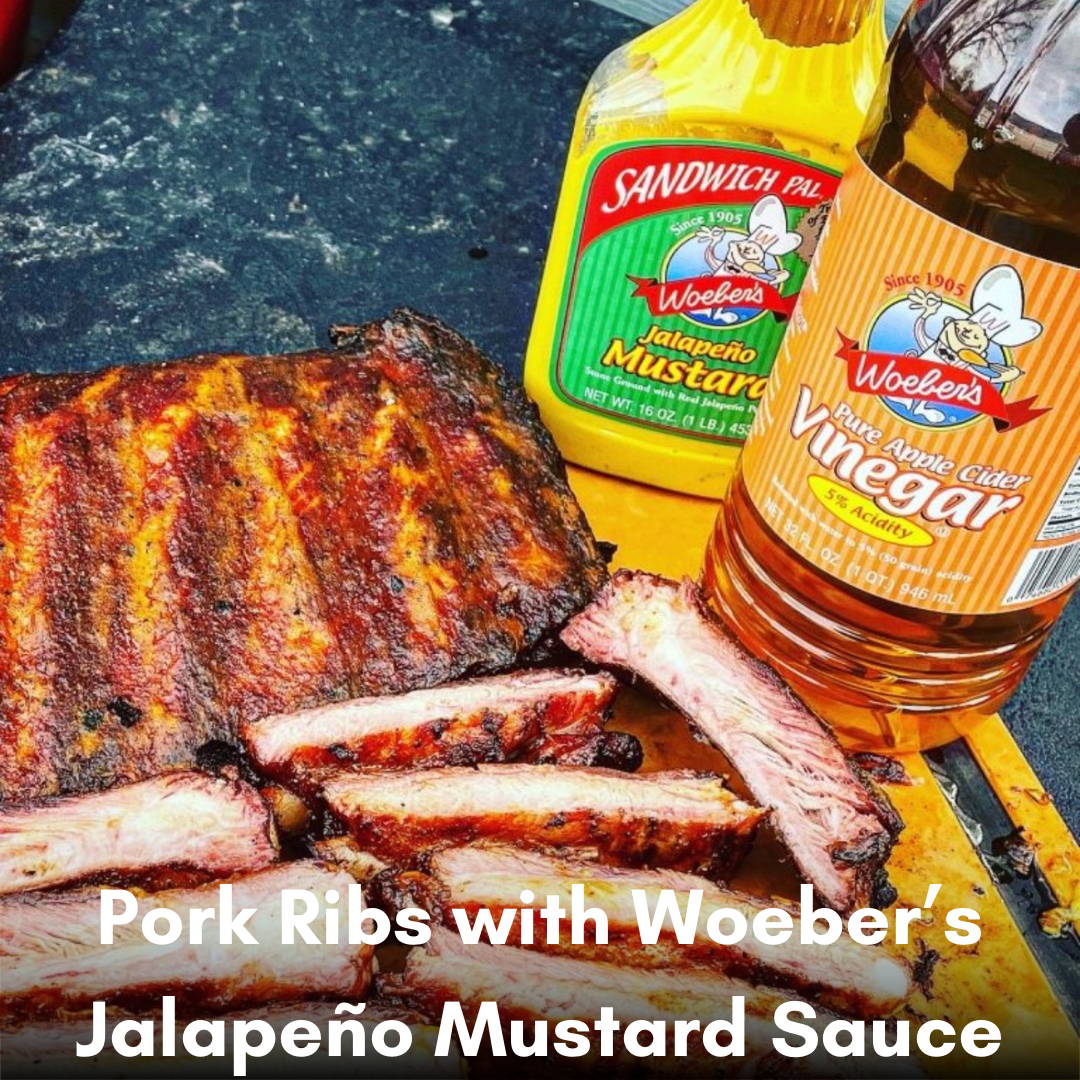 Pork Ribs with Woeber's Jalapeno Mustard Sauce