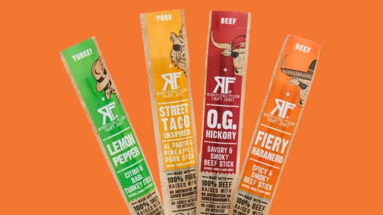 righteous felon premium meat sticks made with beef, pork and turkey