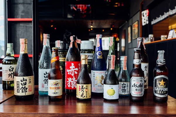 Japanese liquors including sake