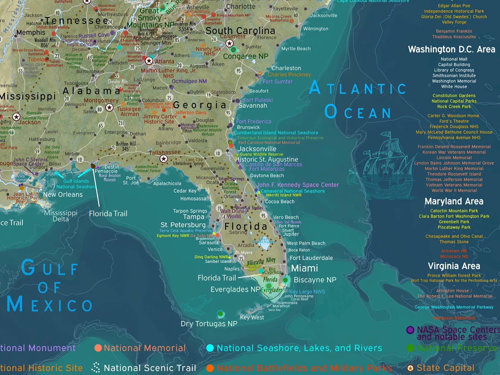 detailed florida map