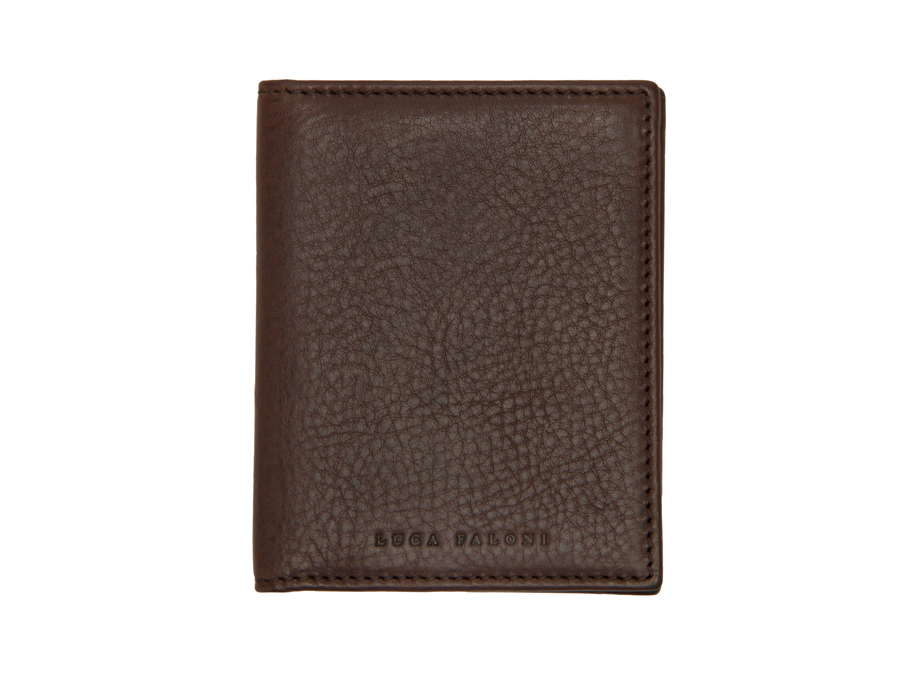 Luca Faloni Chocolate Brown Bifold Cardholder Made in Italy