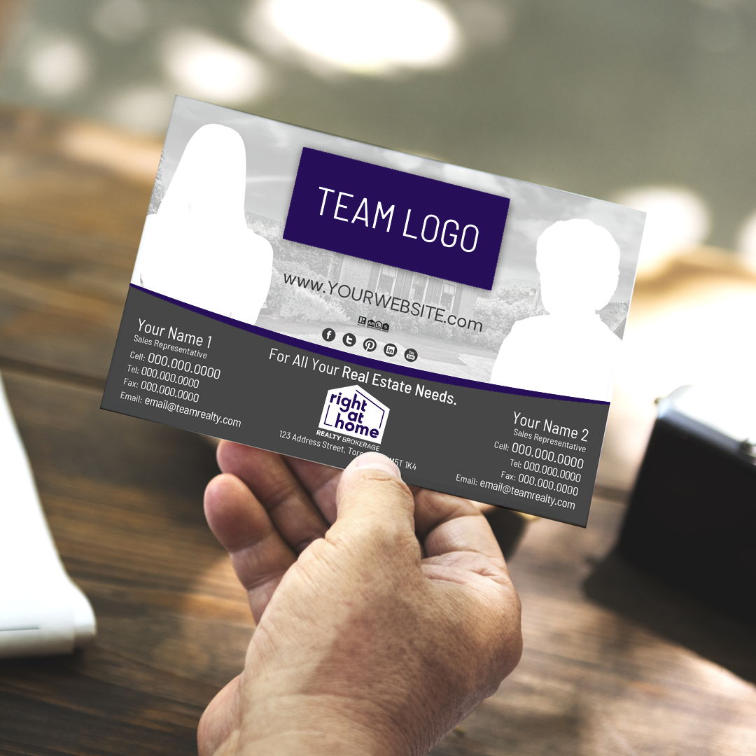Right At Home Realty custom printed postcards with professional property marketing design.