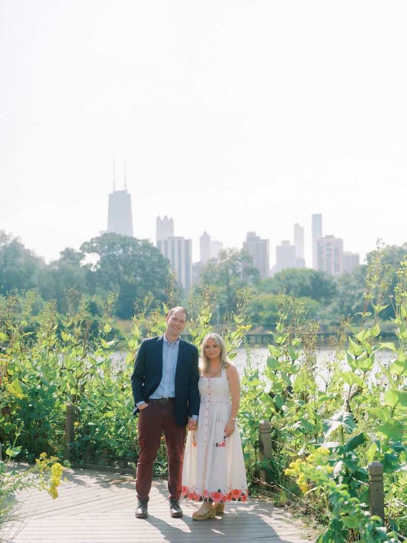 engaged couple, lincoln park, chicago