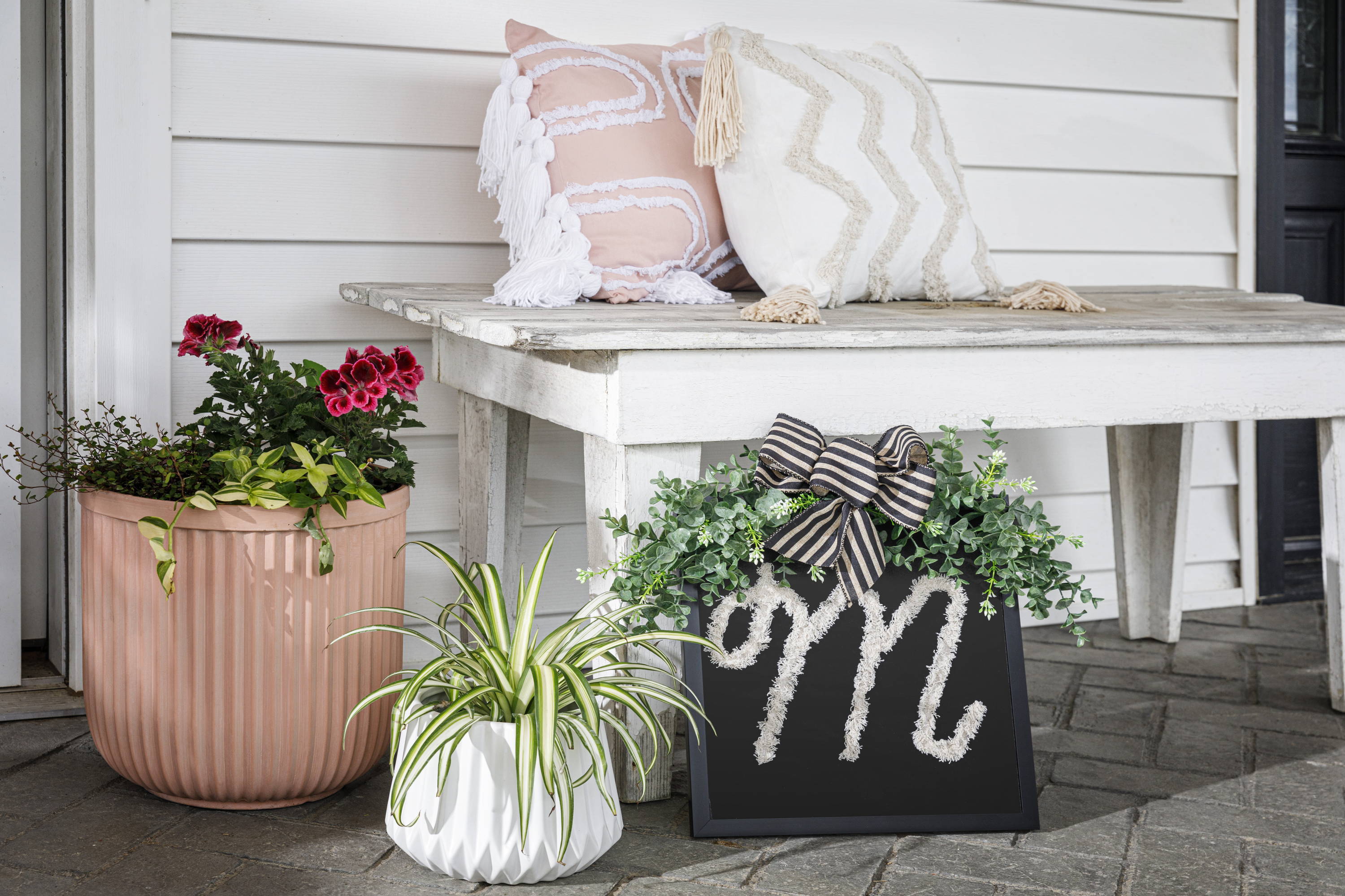 monogram pillow porch project