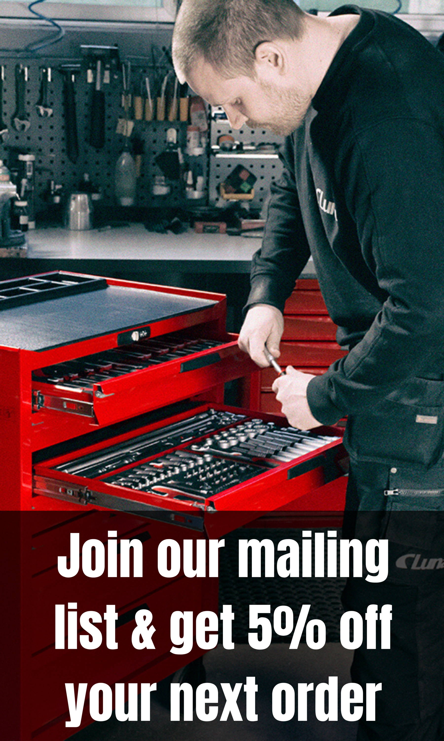 Únase a nuestra lista de correo y obtenga un 5% de descuento en su próximo pedido