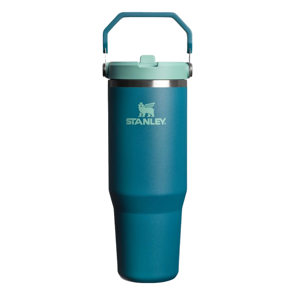  teal insulated tumbler with a handle and lid