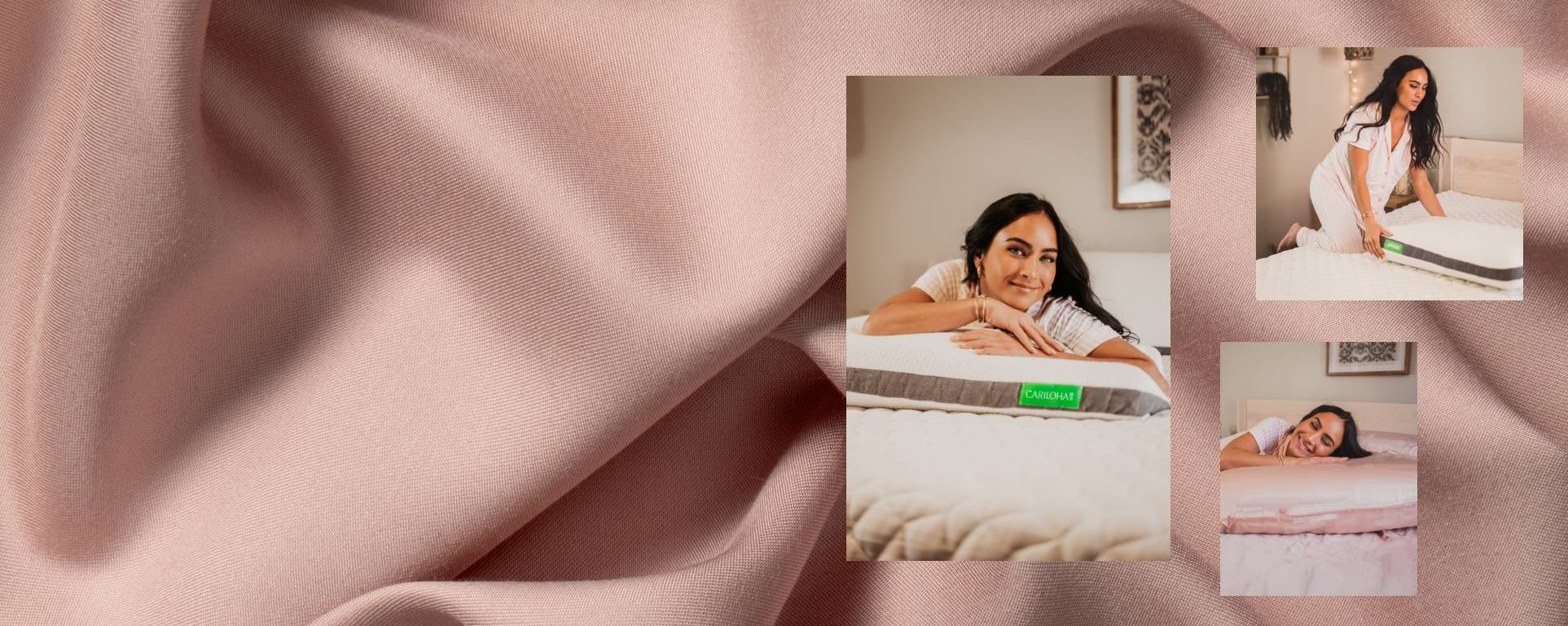 girl on bed with cariloha sheets and pillow