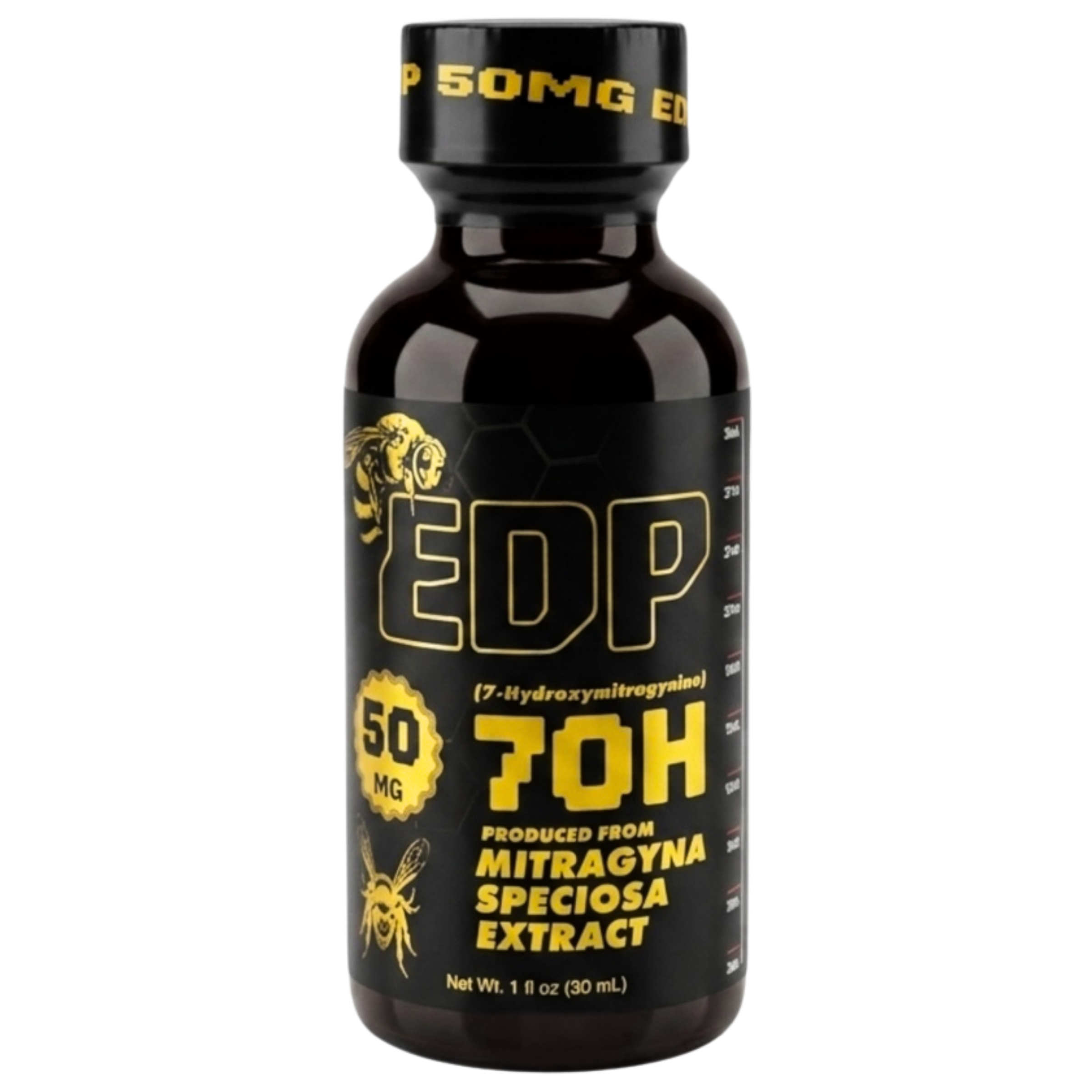 Bottle of EDP containing 50mg of Mitragyna speciosa extract.