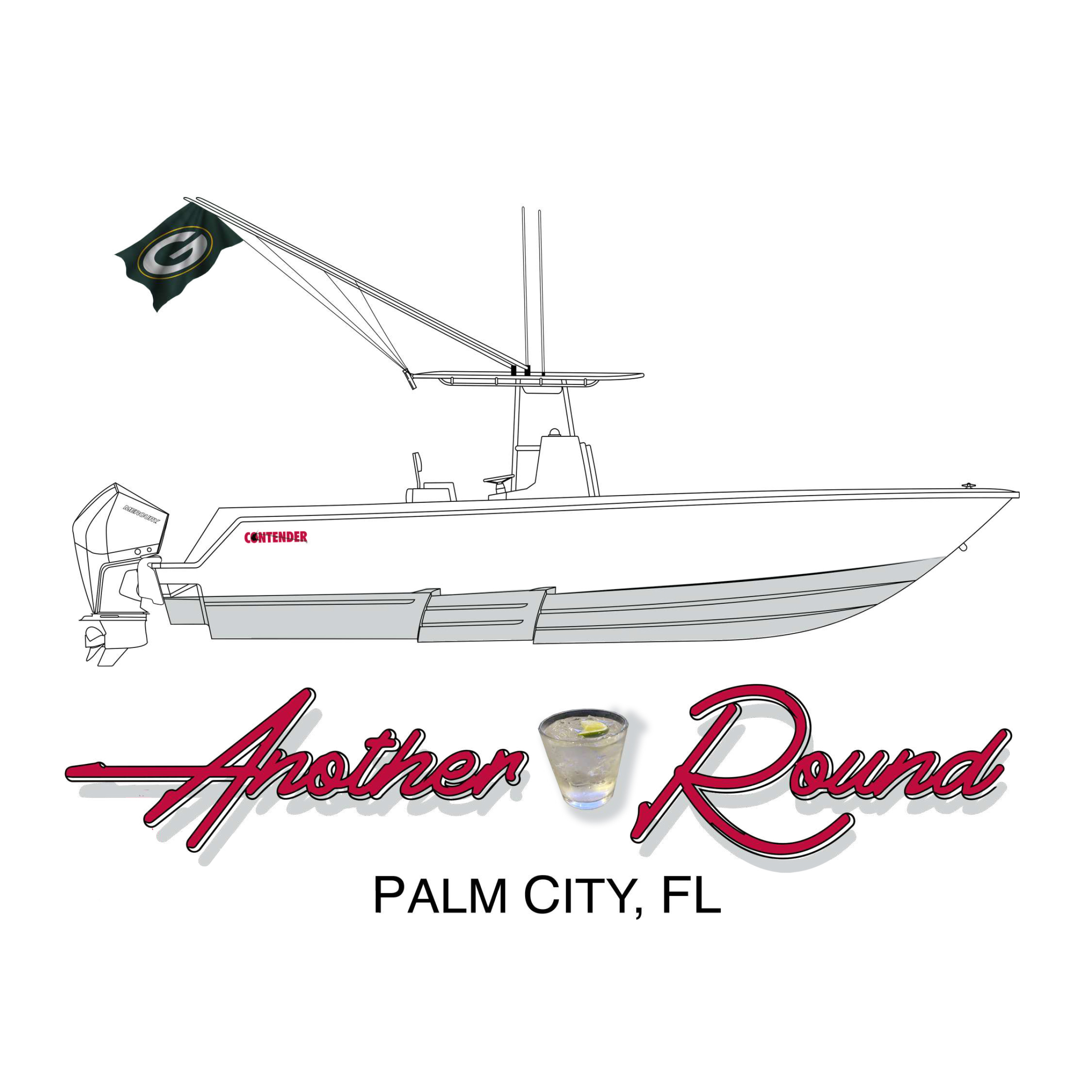 another round center console boat drawing