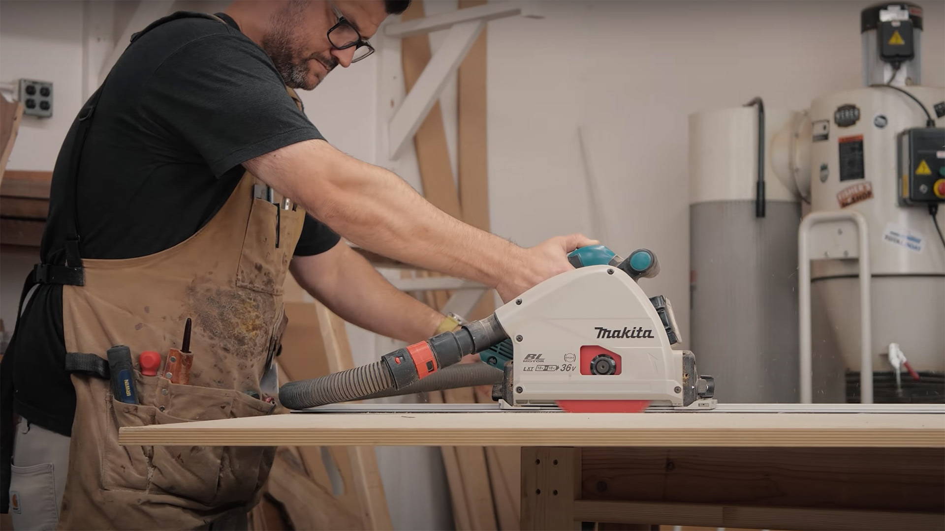 cutting plywood with a track saw