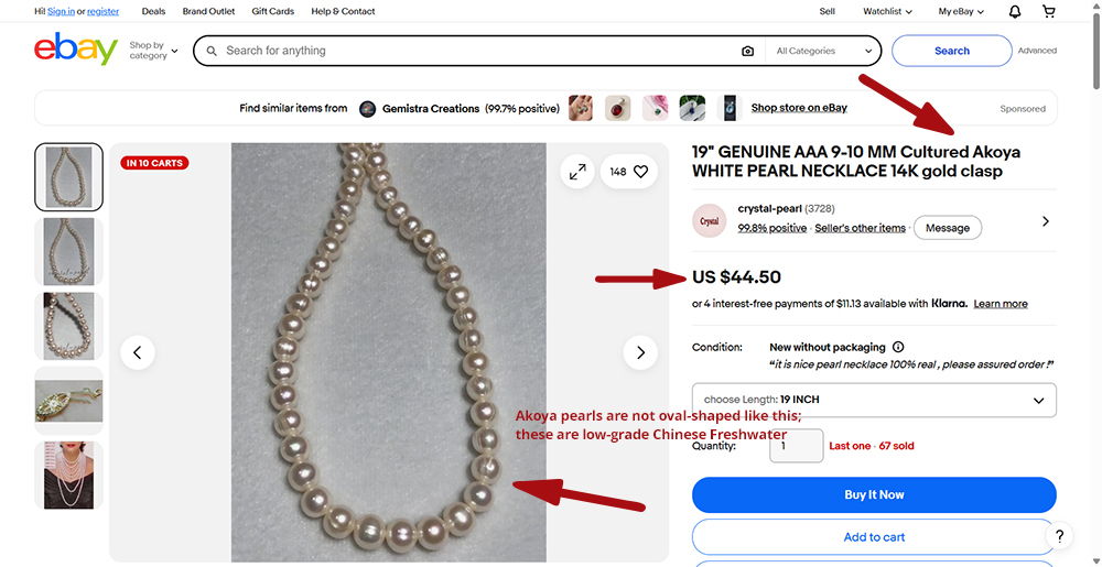 Buying Akoya Pearls on eBay