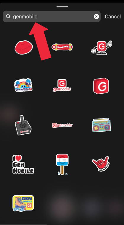 Search Gen Mobile Instagram Story Stickers