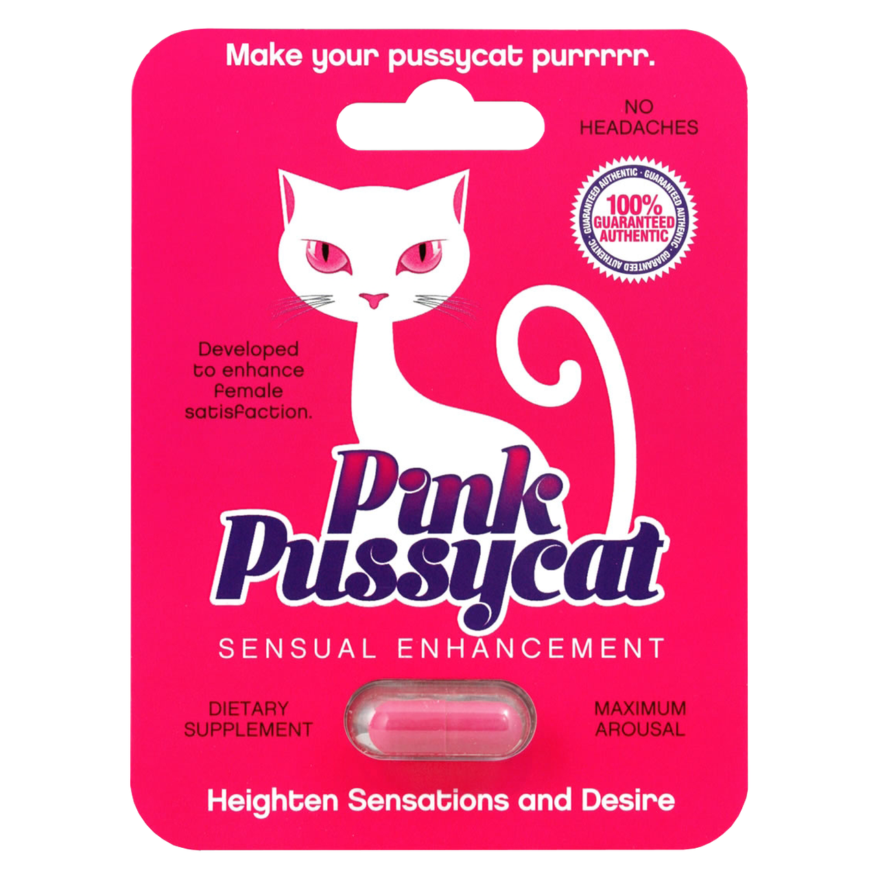 Want to make your pussy purr? Check out our Pink Pussycat Pill or Pink Pussycat Honey to boost sexual desire. This pink kitty pill will have you craving more. 