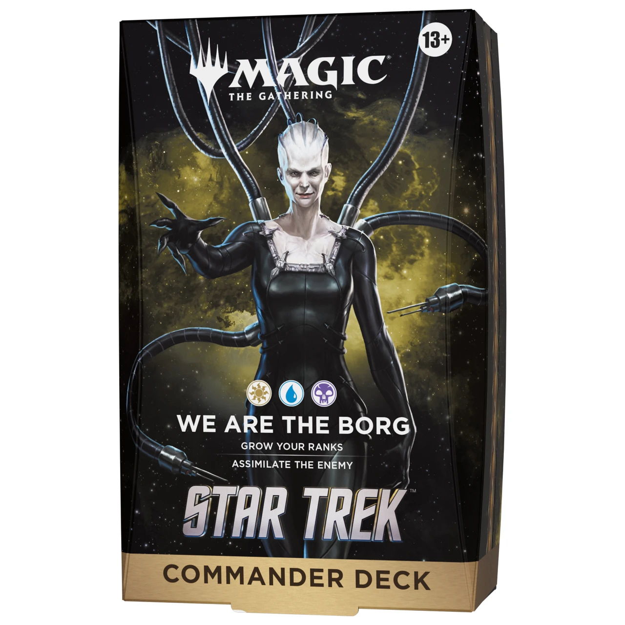 Magic: The Gathering Star Trek Commander Deck featuring a Borg character.