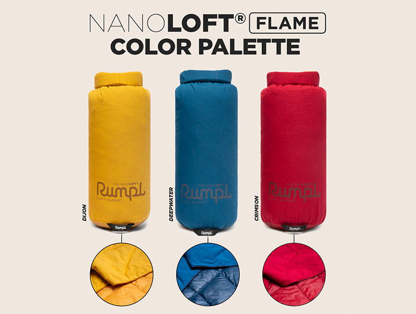 Macro shot of all three nanoloft flame blankets