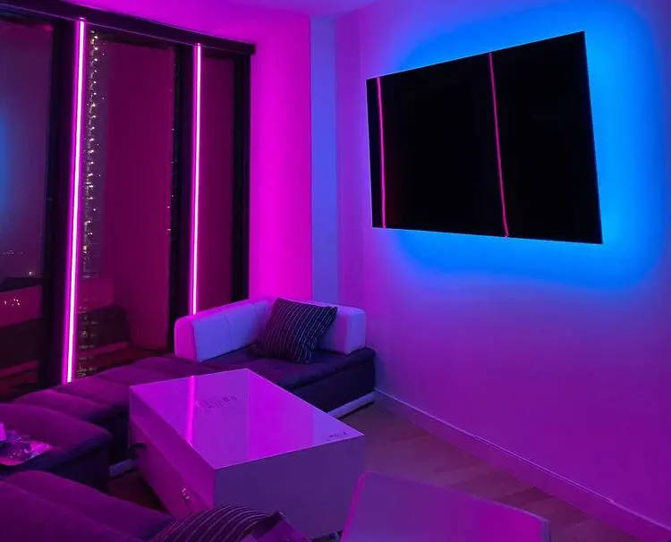 TV backlighting with color LED strip lights
