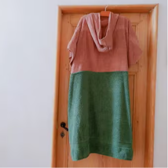 Finished diy beach poncho made out of two towels