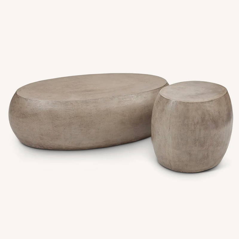 Boxhill's Pebble Outdoor Coffee Table available in two sizes.