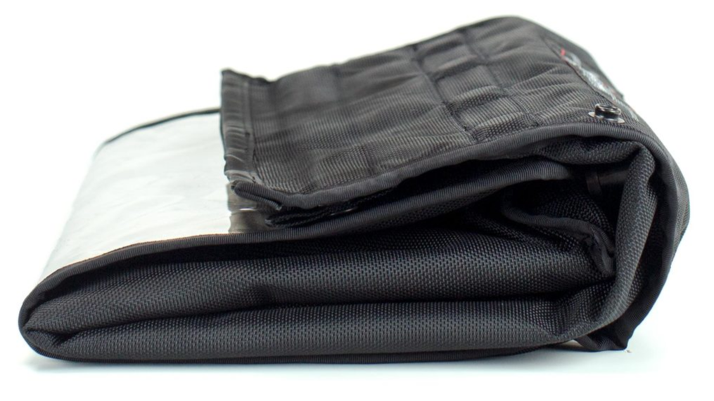 The padded side walls of the BlockBox Touch collapsing to fold flat