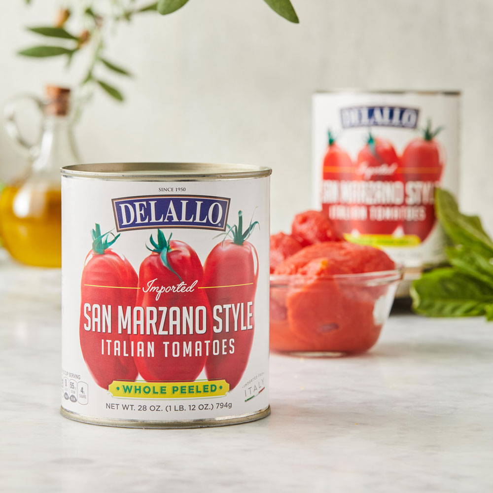 Can of DeLallo San Marzano Style Whole Peeled Tomatoes