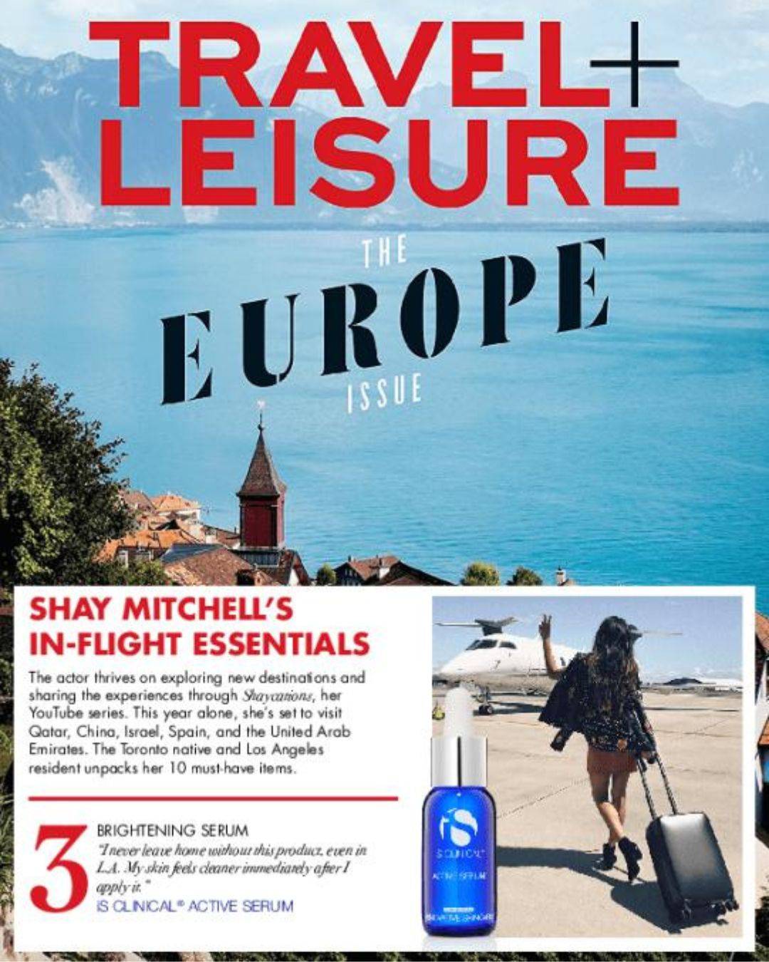 iS Clinical Active Serum in Travel + Leisure Magazine