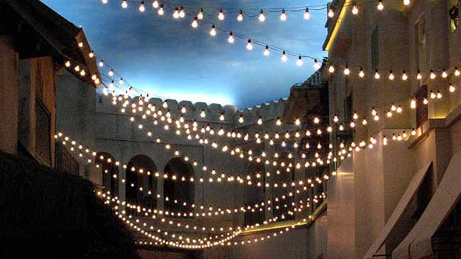 Long run of string lights