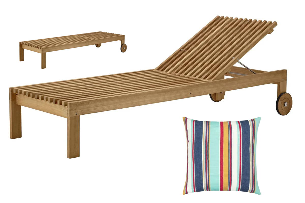 Boxhill's Amaze Sunbed and Sicily Stripe Pillow