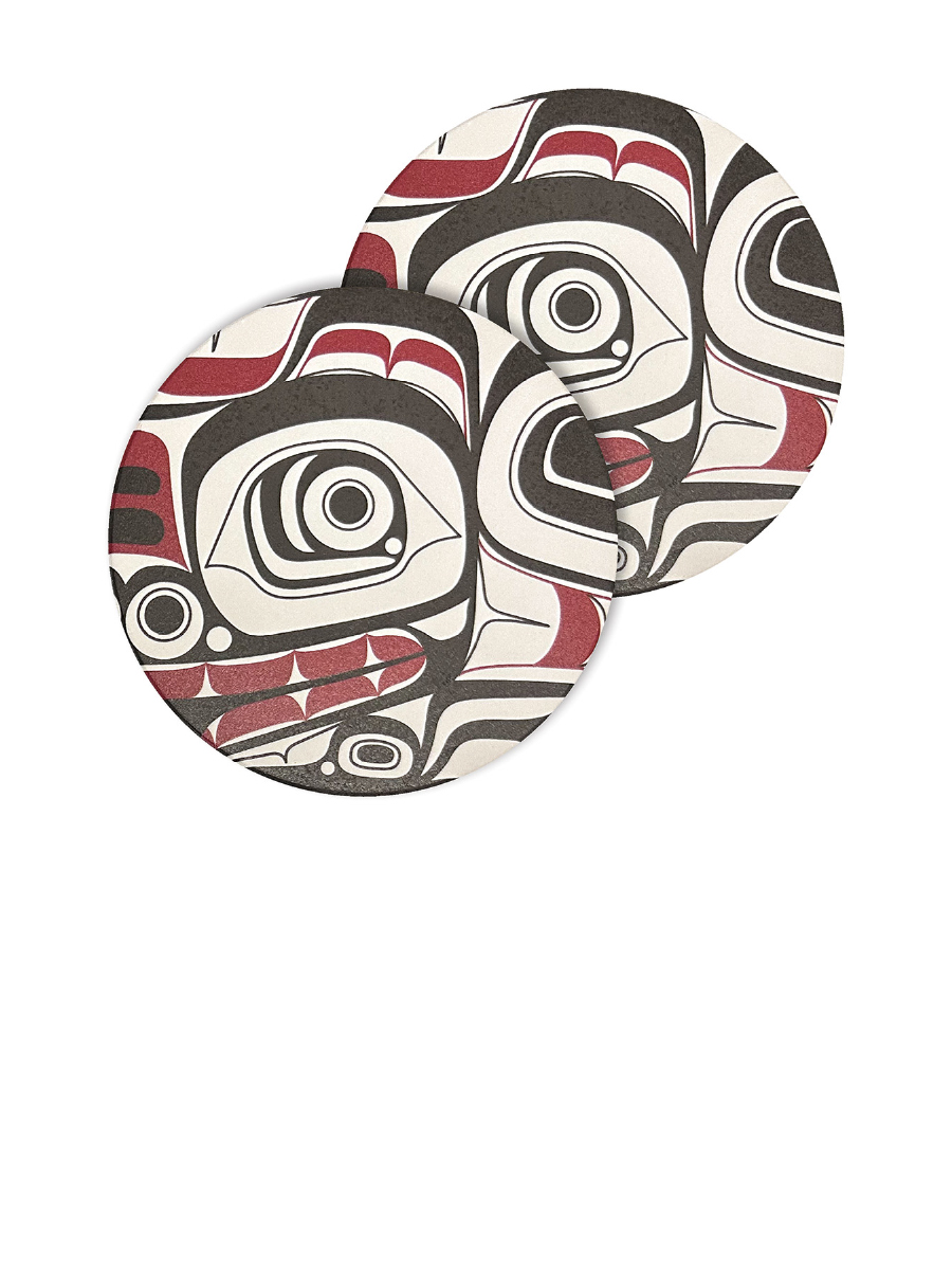 Matriarch Bear Ceramic Coasters by Morgan Asoyuf, Ts'msyen (Tsimshian)