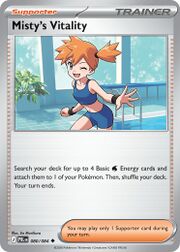 Misty's Vitality Pokémon card featuring Misty with a cheerful expression.