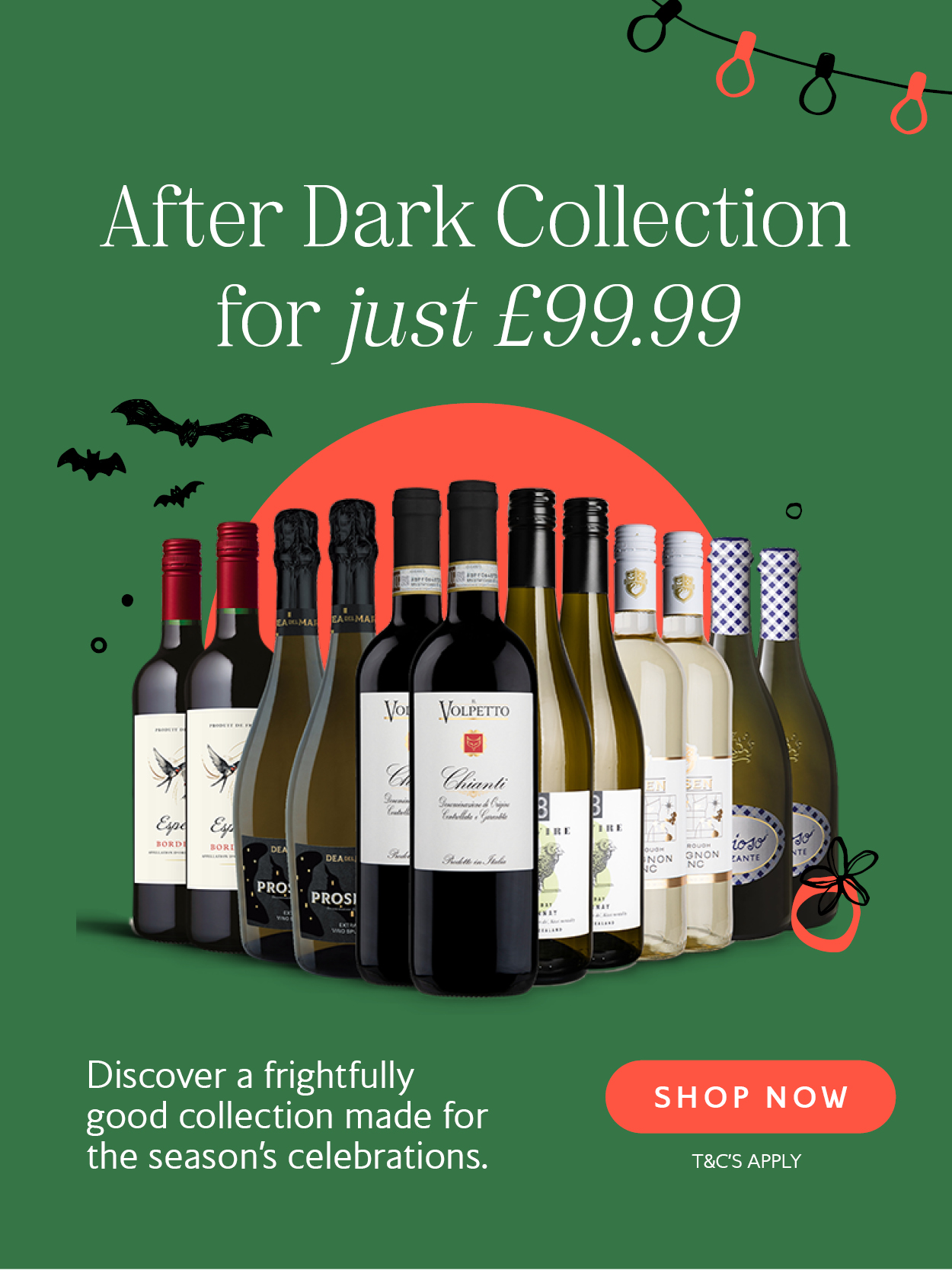 After Dark Collection of wines for £99.99, perfect for celebrations.