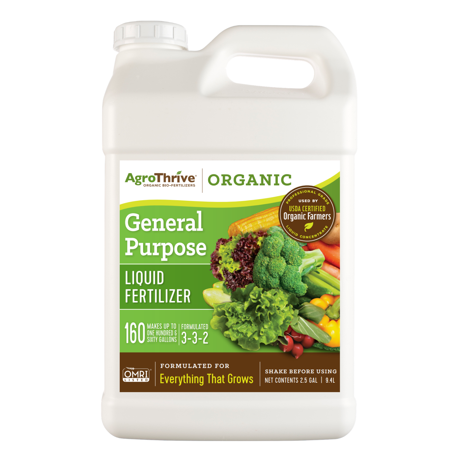 AgroThrive Organic Liquid Fertilizer | General Purpose | For plants, vegetables, flowers, trees, lawns, and more