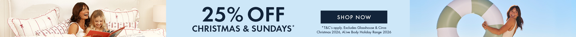 Promotional banner offering 25% off on selected products.