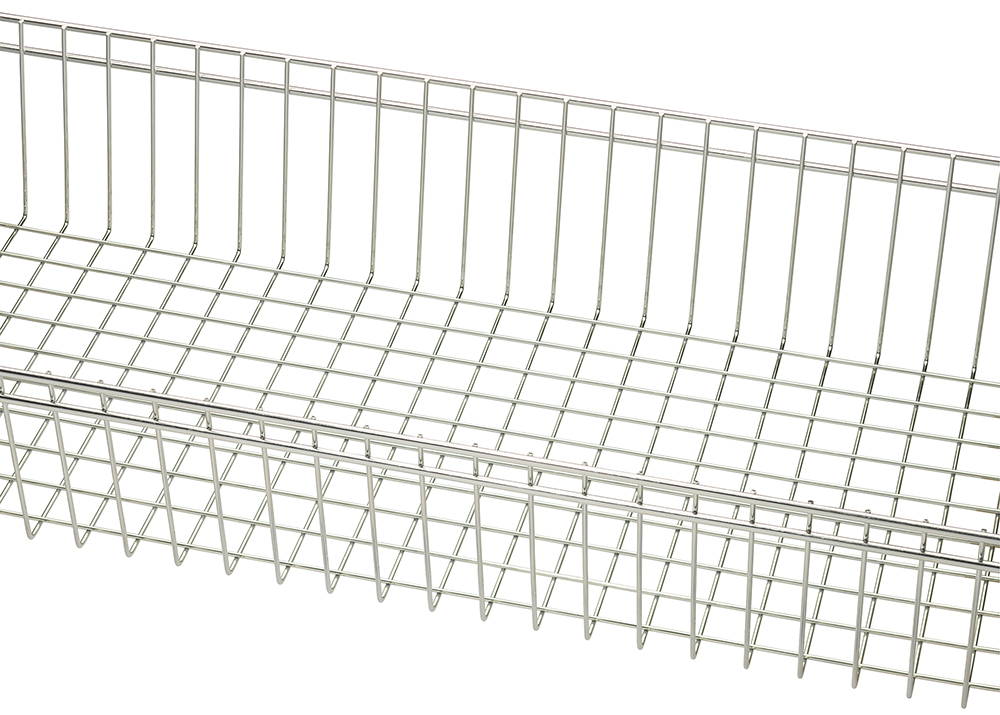 Close up look at wire basket for shelf
