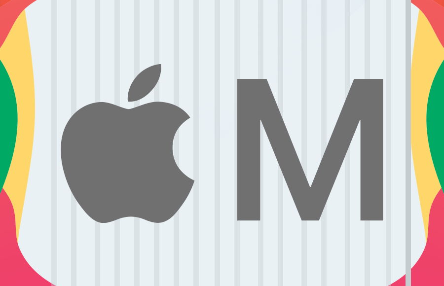 Apple logo with the letter 