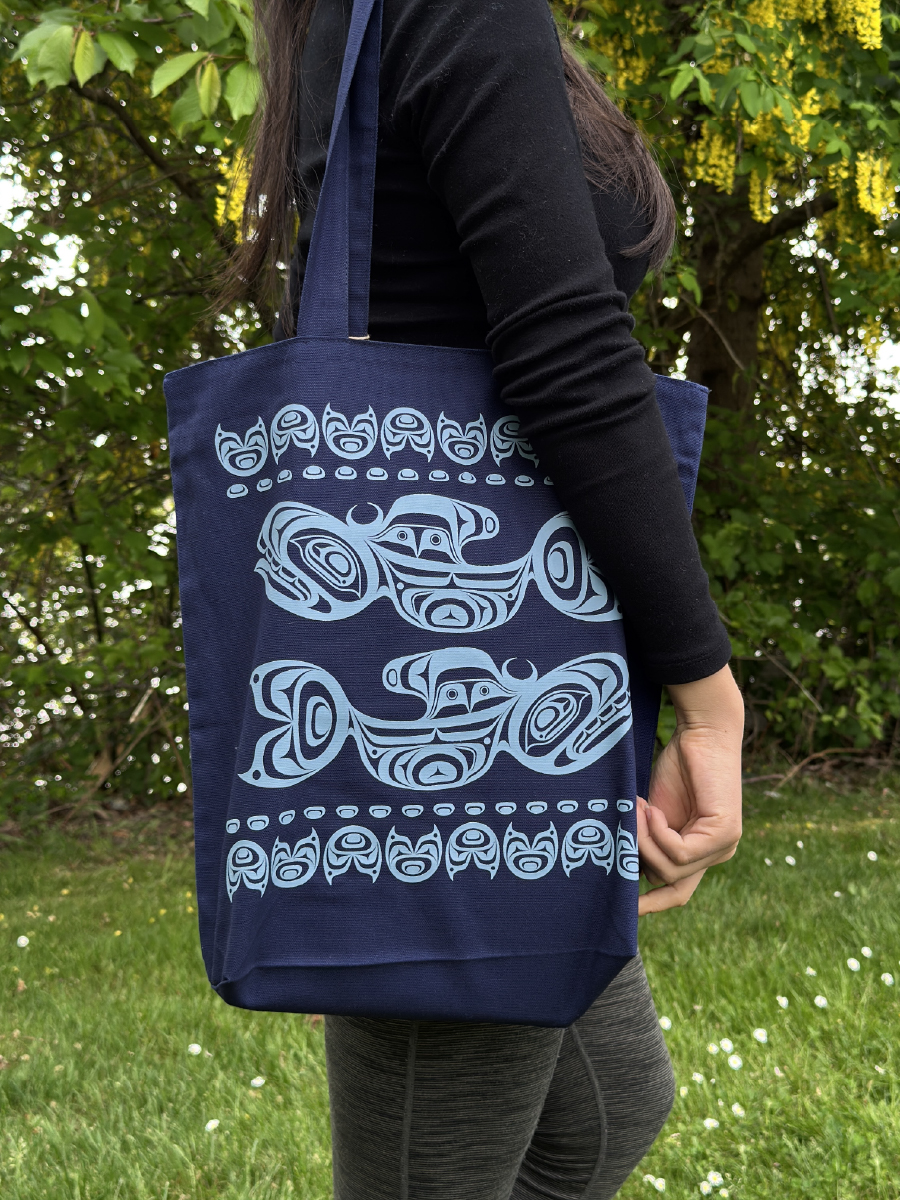 Killer Whale Canvas Tote by Yasakw (Shelly Samuels), Haida, Kwakwaka'wakw