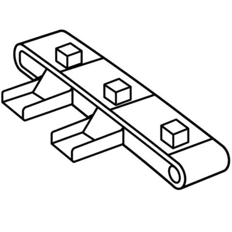 Cross belt sorter icon with packages