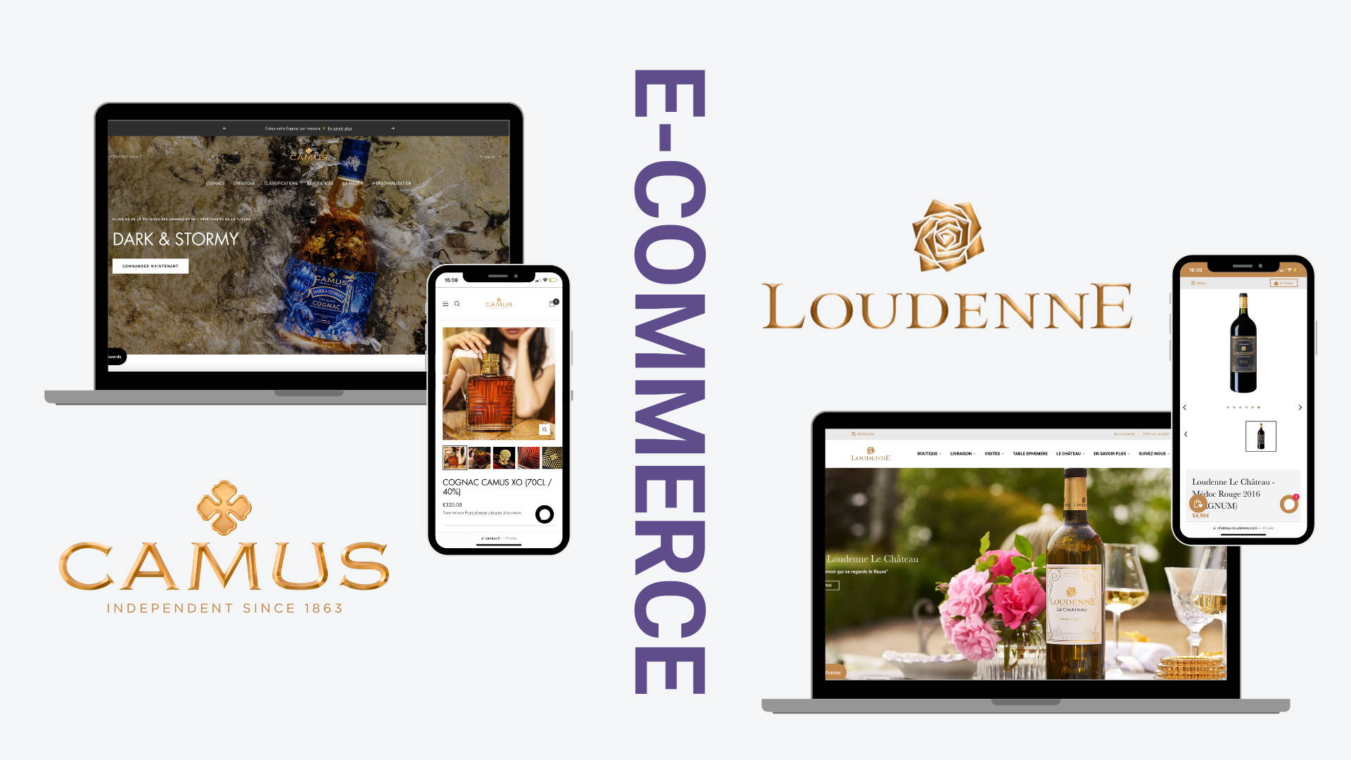 création de site web de Fancy Cellar. Un site ecommerce shopify créé pour la marque Camus Cognac