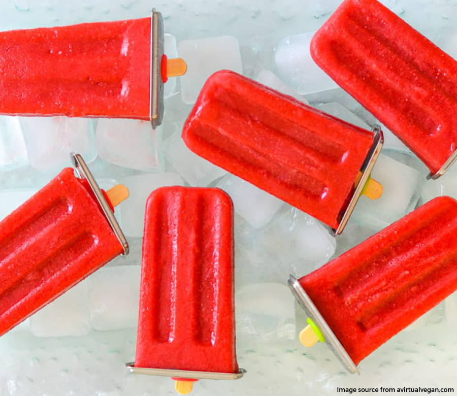 red popsicles on ice