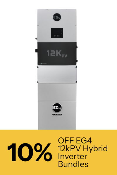 Image of EG4 Home Power Bundle – EG4 12kPV Hybrid Inverter & Wall-Mount Battery with 10% off offer.