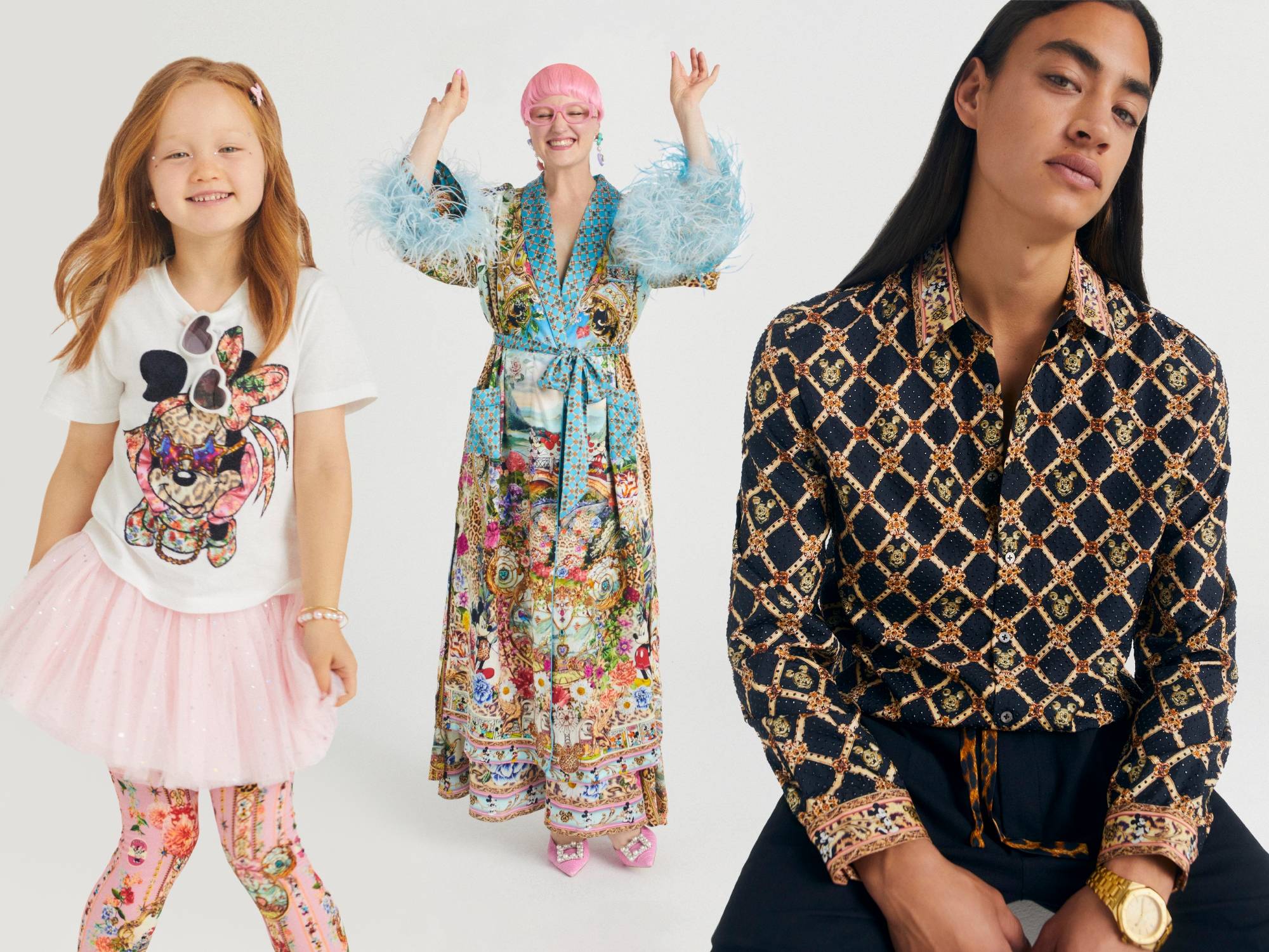models wearing prints from the Disney | CAMILLA Collaboration
