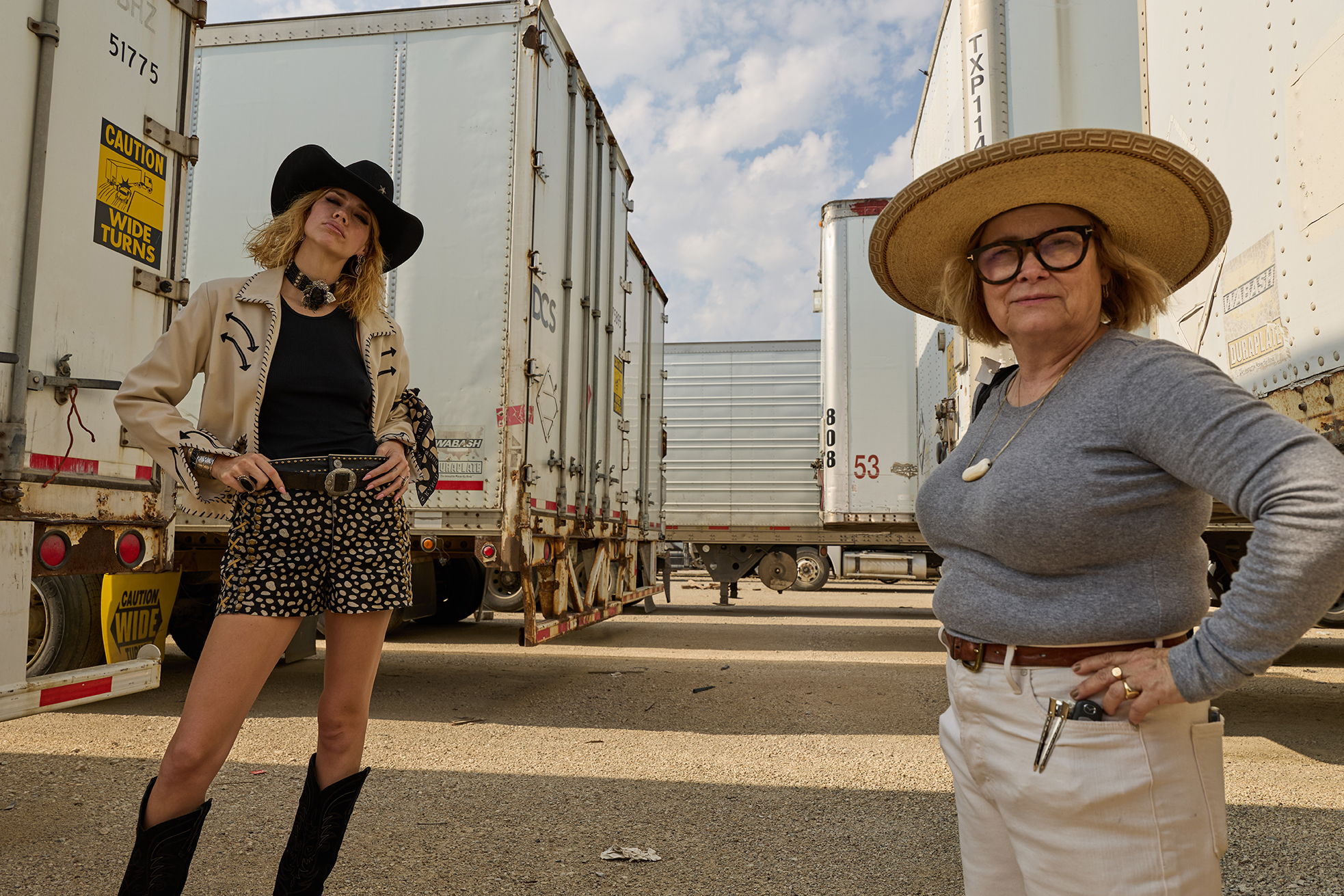 Lozzie and Lisa on set at the Truck Yard! 