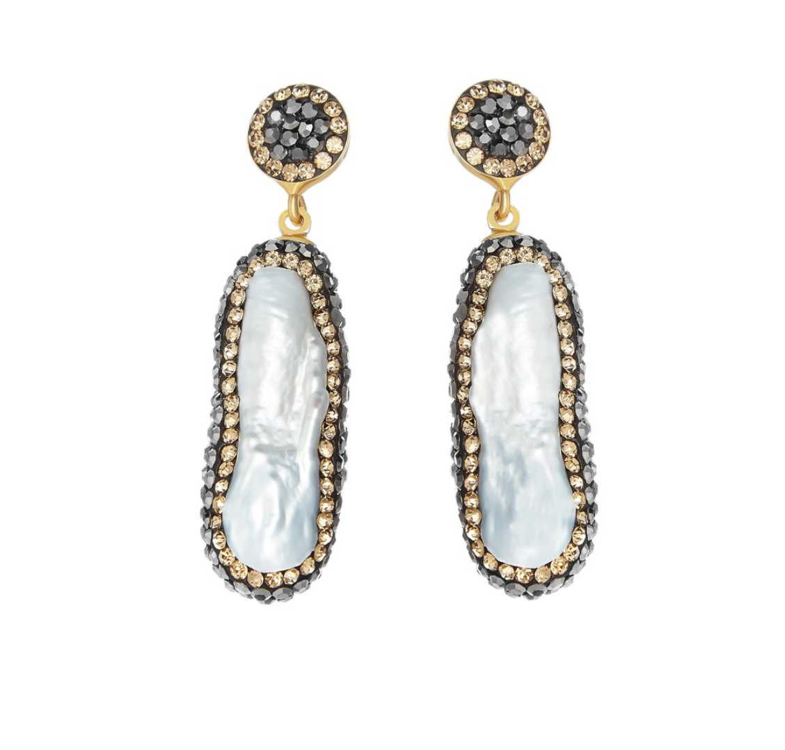 soru jewellery  double sided pearl earrings, soru pearl earrings